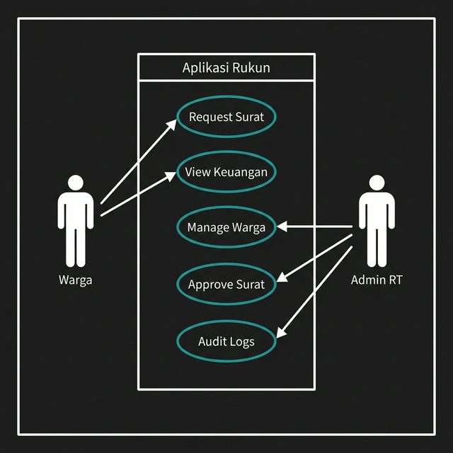Rukun Use Case Diagram - Actors and system use cases